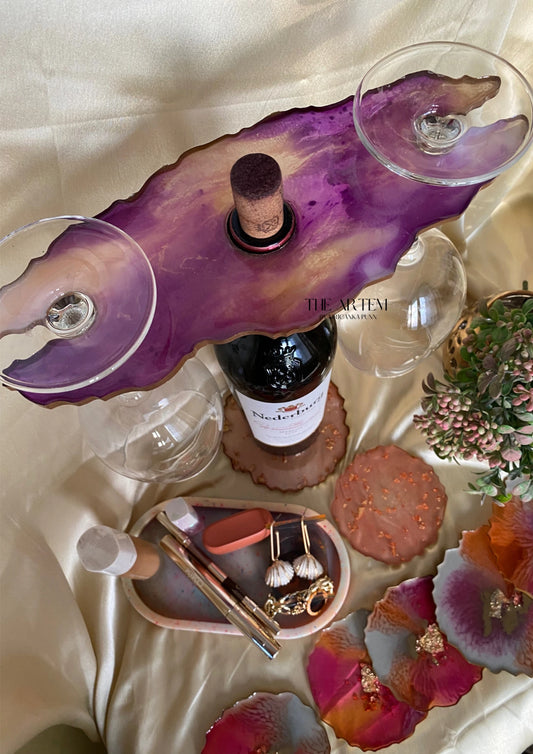 Wine Holder With Set Of 2 Coasters