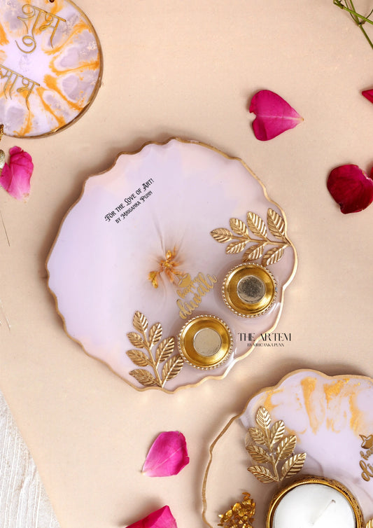 Purple & Gold Roli Chawal Tray