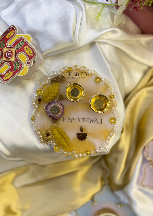 Happy Diwali Roli Chawal Tray