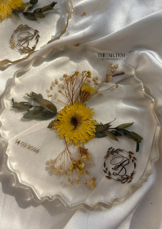 Pressed Flower Coaster Set