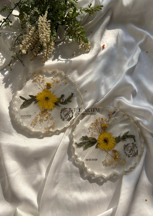Pressed Flower Coaster Set