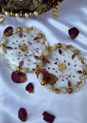 Pressed Flower Coaster Set