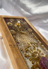 Wooden Name Plate With Varmala Preservation