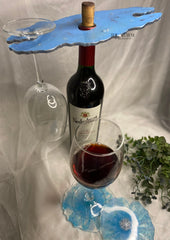 Wine Holder With Set Of 2 Coasters