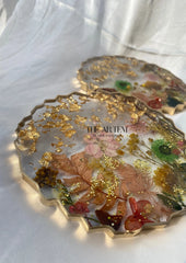 Pressed Flower Coaster Set
