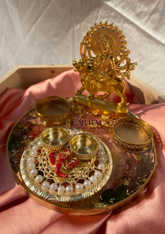 Dried Flower Pooja Thali