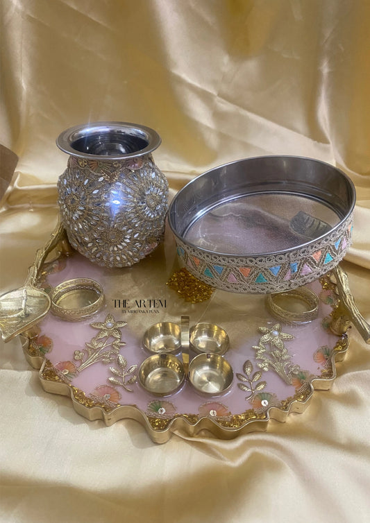 Lilac Pooja Thali