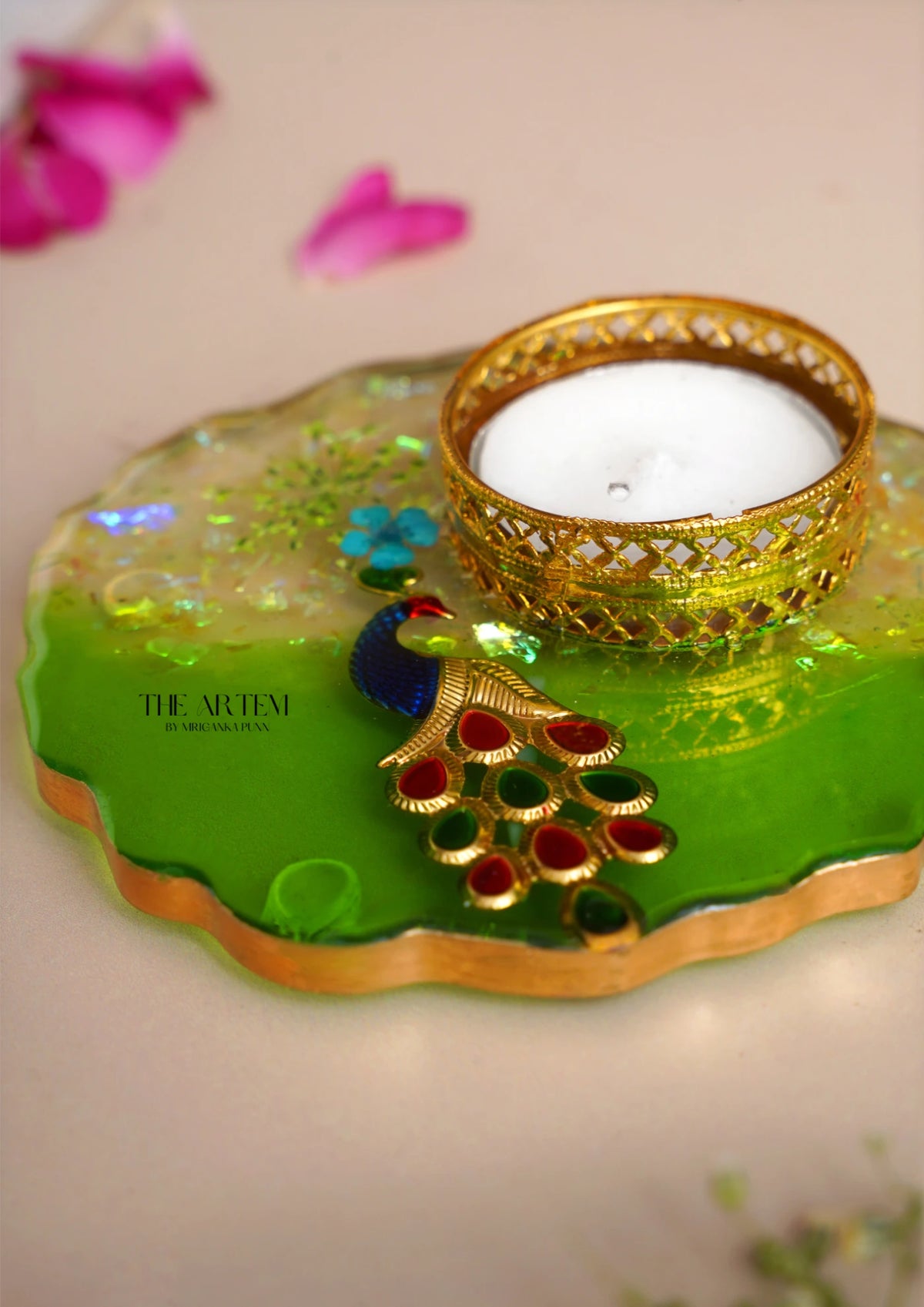 Peacock Tea Light Tray
